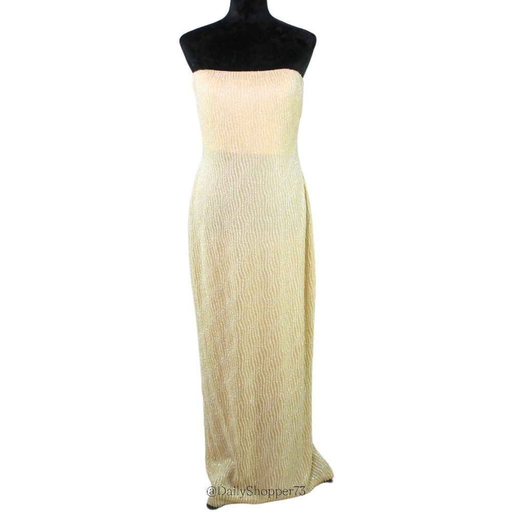 H by Halston Strapless Cream Dress